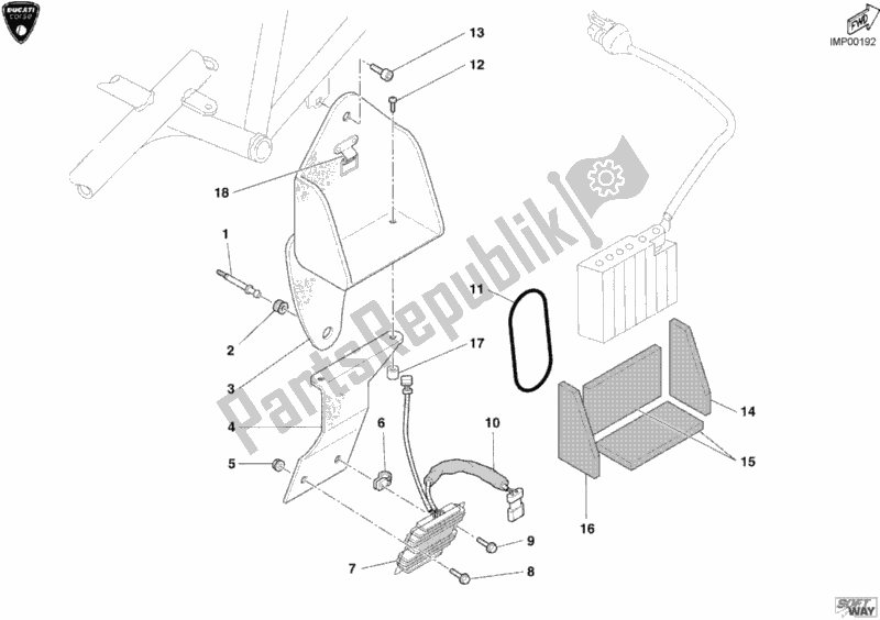 Todas las partes para Soporte De La Batería de Ducati Superbike 998 RS 2003